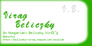 virag beliczky business card